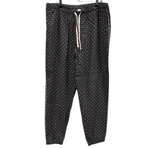 Victorias Secret Polka Dot PJ Joggers Loungewear Pajama Pants Charcoal Pink M
